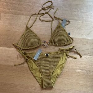 JCrew Olive Green Crochet Knit Bikini